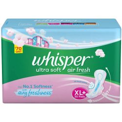 Whisper Ultra Soft Sanitary Pads 30s XL Ultra Night Sanitary XL Pads 15s Pack of 3