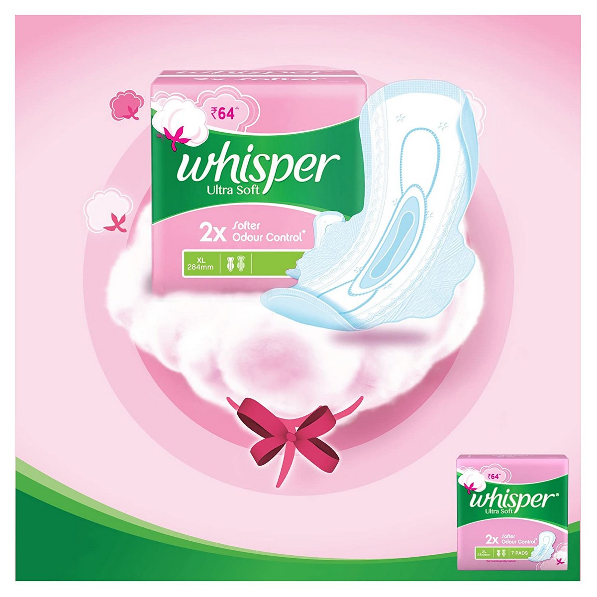 Whisper Ultra Soft Sanitary Pads for Women- 30 Pieces (XL Plus) 