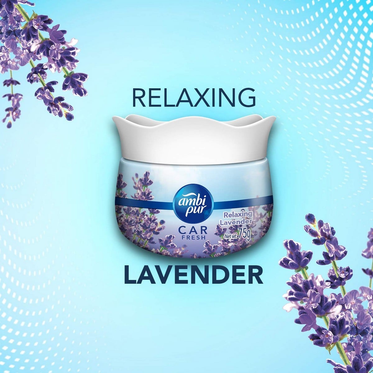 Ambi Pur Car Freshener Gel, Relaxing Lavender (75 gm) - RichesM