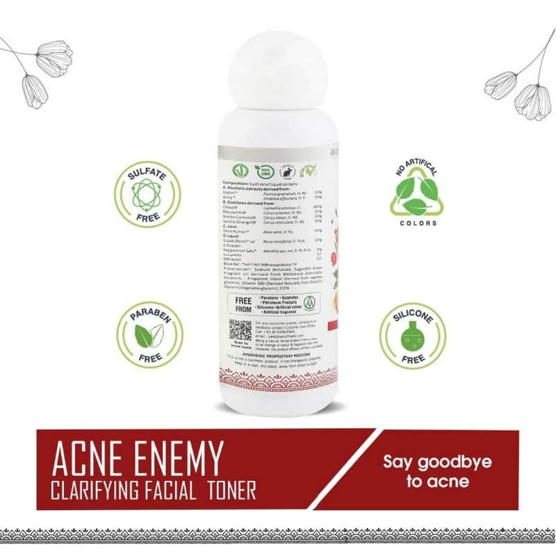 Ayouthveda Acne Enemy Clarifying Facial Toner For Acne Prone Skin 100 Ml 3