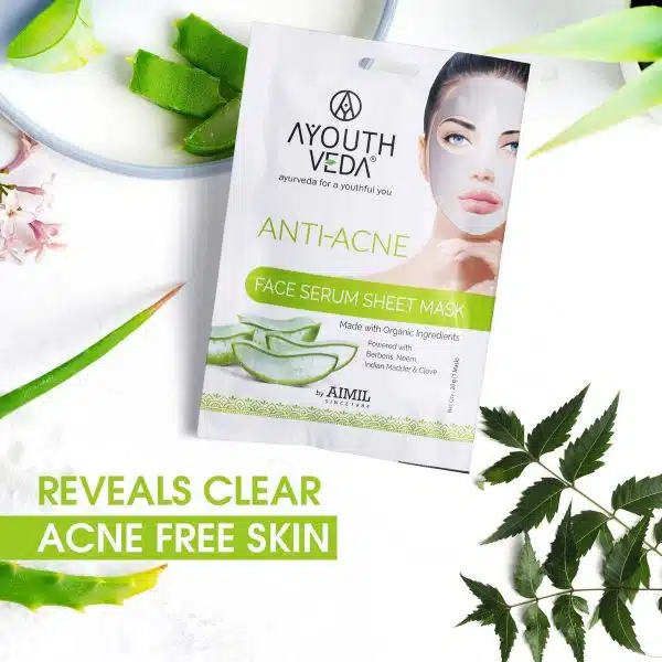 Ayouthveda Anti Acne Face Serum Sheet Mask For Acne Prone Skin 1 4