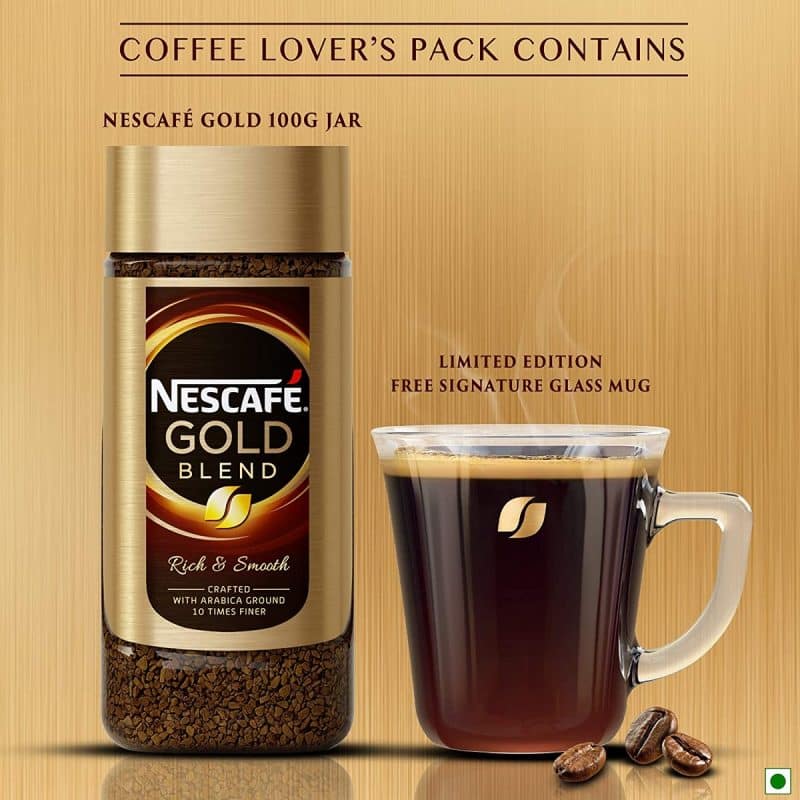 Nescafe Gold Blend Instant Coffee Powder 100g With Free Glass Mug 4