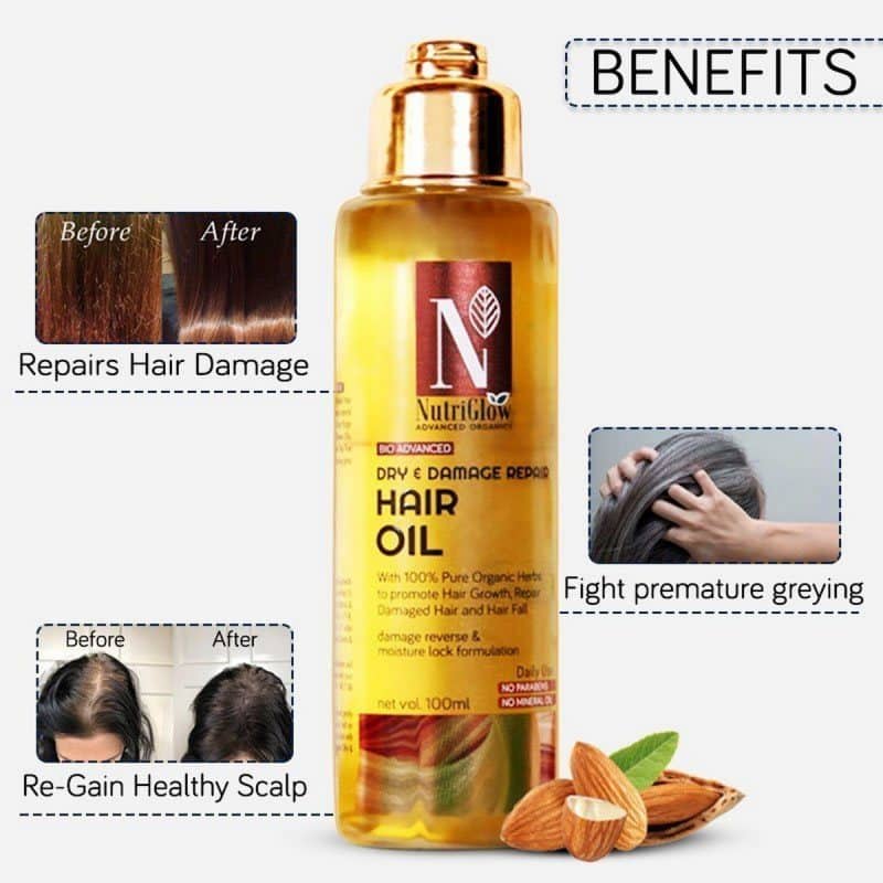 Nutriglow Advanced Organic Dry and Damage Repair Hair Oil 100 ml 2