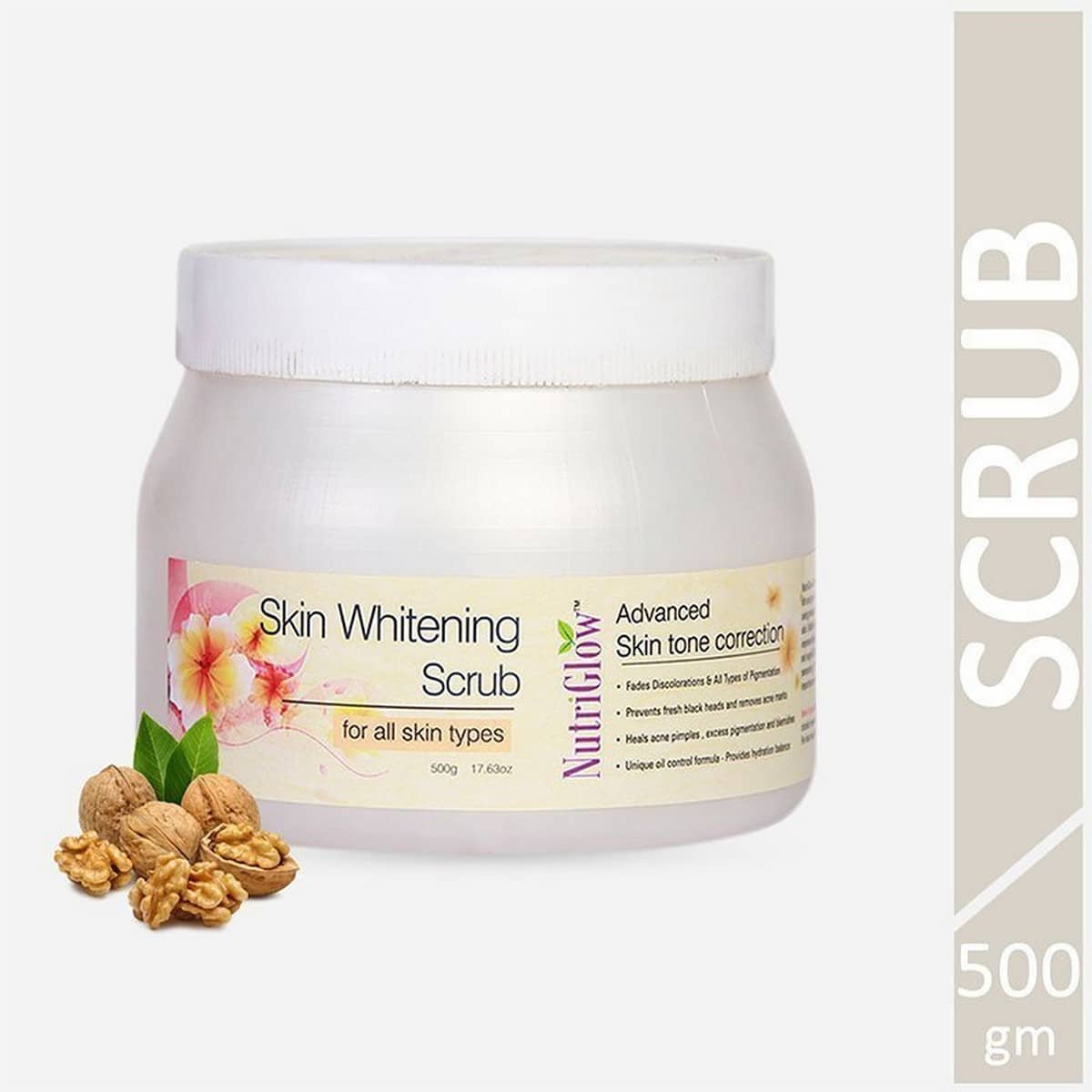 Nutriglow Skin Whitening Scrub 500 gm RichesM Healthcare