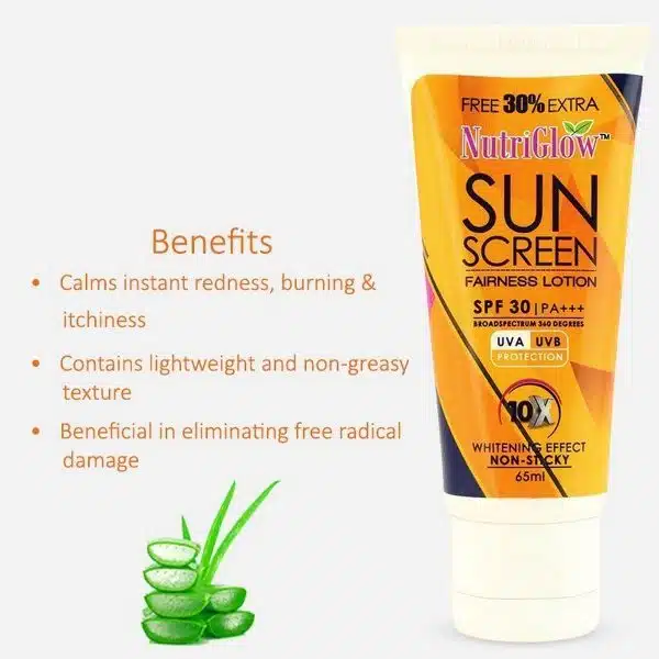 Nutriglow Sunscreen Fairness Lotion Spf 30 65 ml 6