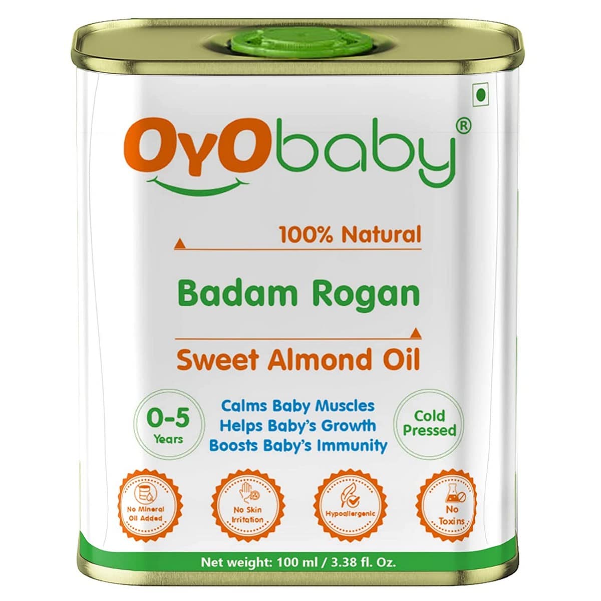 OYO Baby Badam Rogan Oil for Baby Massage 100 ml - RichesM Healthcare