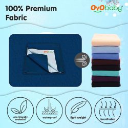 OYO BABY Quickly Dry Super Soft Waterproof and Reusable Mat 100cm X 70cm Dark Blue 5