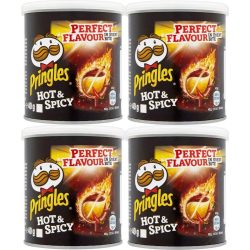 Pringles Hot Spicy Small Stacks Potato Crisp Chips 40g Pack of 4