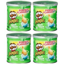 Pringles Sour Cream Onion Potato Crisp Chips 40g Pack of 4