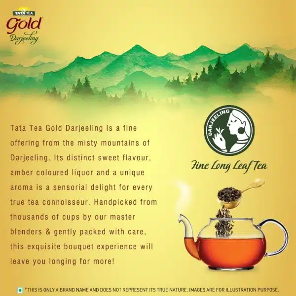 Tata Tea Gold Darjeeling Fine Long Leaf Authentic Darjeeling Black Tea 200g 4