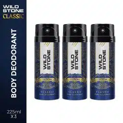 Wild Stone Classic Cologne Deodorant for Men Pack of 3 225ml each 1