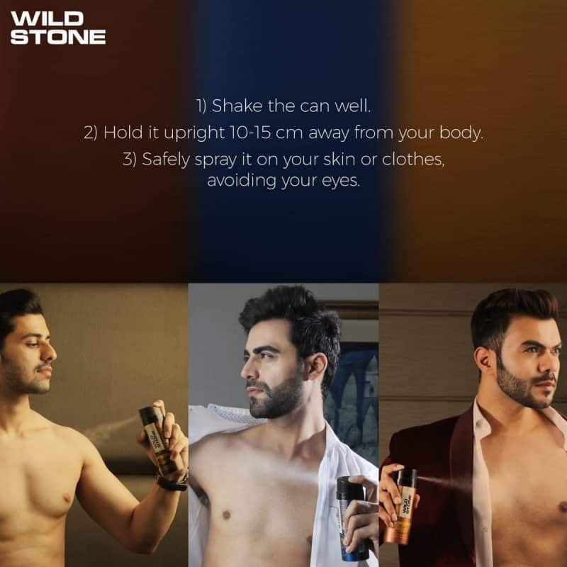 Wild Stone Classic Cologne Leather and Musk Deodorants for Men Long Lasting Body Spray Pack of 3 225ml each 3