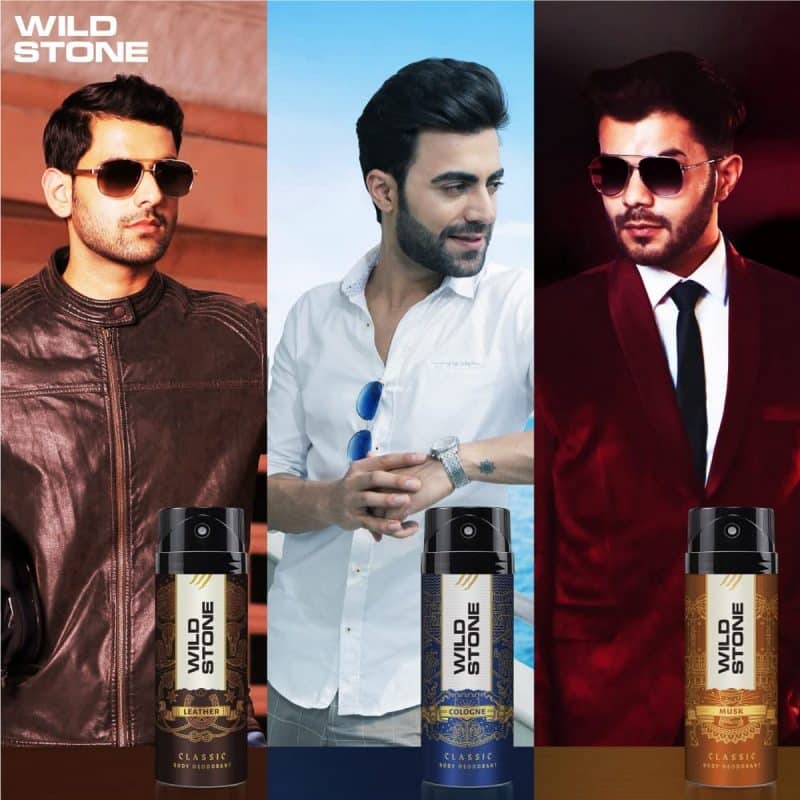 Wild Stone Classic Cologne Leather and Musk Deodorants for Men Long Lasting Body Spray Pack of 3 225ml each 5