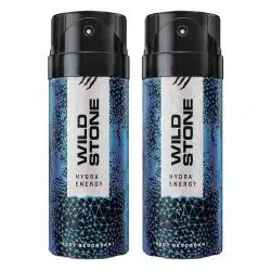Wild Stone Hydra Energy Deodorants for Men Long Lasting Strong Masculine Fragrance Pack of 2 150ml each