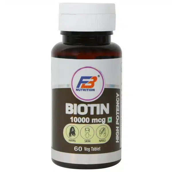 FB Nutrition Biotin 10000 Mcg Supports Metabolism For Energy And Healthy Hair Skin And Nails 60 Tablets