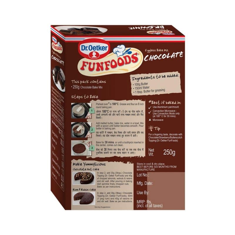 Funfoods Eggless Cake Mix Chocolate 250 grams