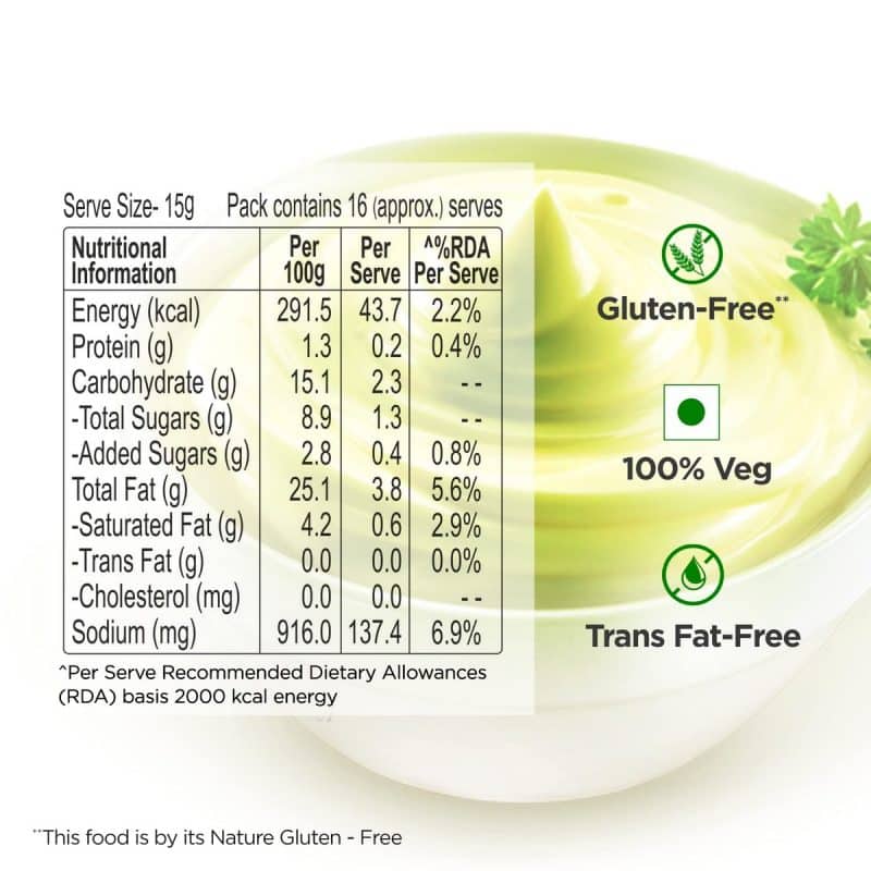Funfoods Mayonnaise Green Mint 250 grams 3