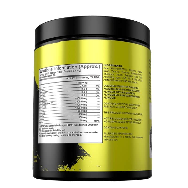 Gibbon Nutrition Inject X Treme Pre Workout Mango Flavour 250 grams 2