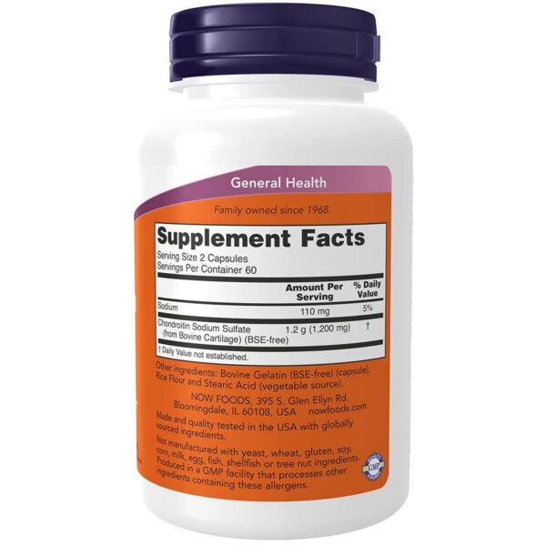 NOW Foods Chondroitin Sulfate 120 capsules 3