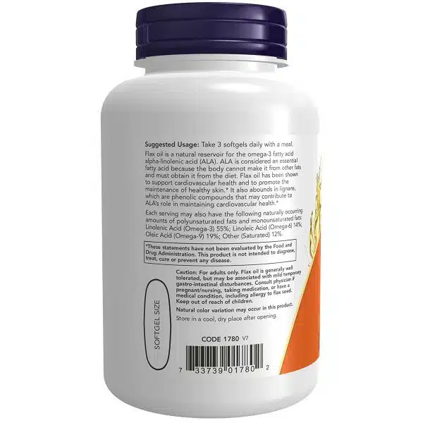 NOW Foods Flax Oil 1000 mg 120 softgels