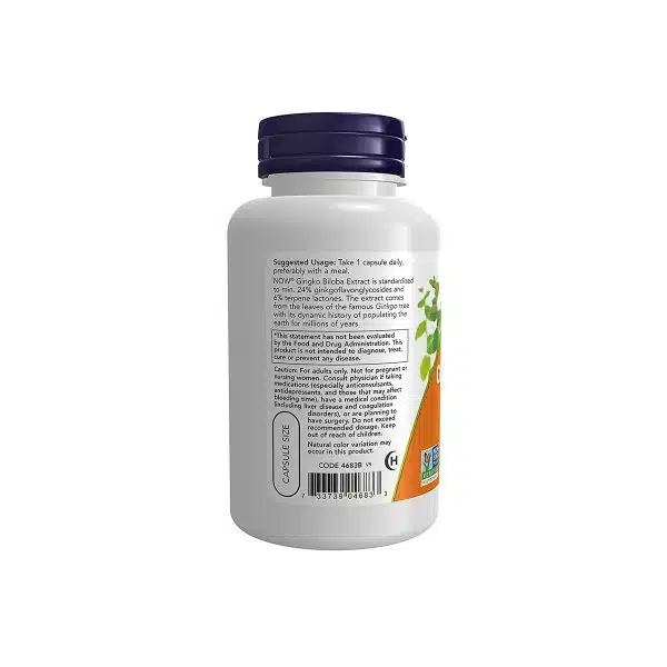 NOW Foods Ginkgo Biloba 120mg 100 capsules