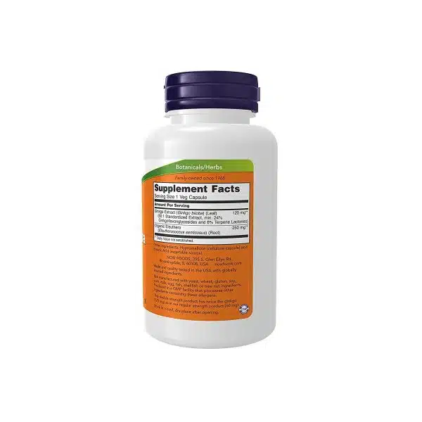 NOW Foods Ginkgo Biloba 120mg 100 capsules 3