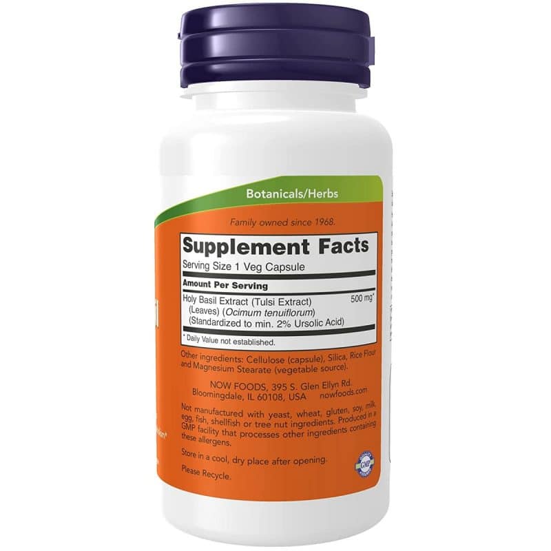 NOW Foods Holy Basil Extract 500mg 90 capsules 2