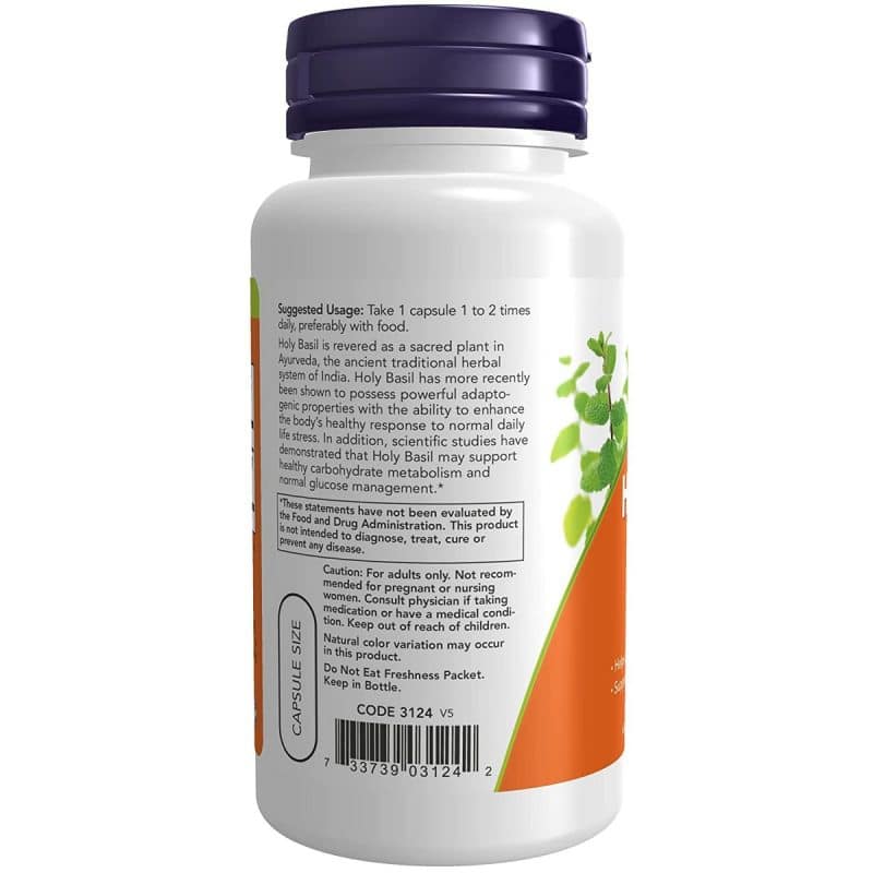 NOW Foods Holy Basil Extract 500mg 90 capsules 3