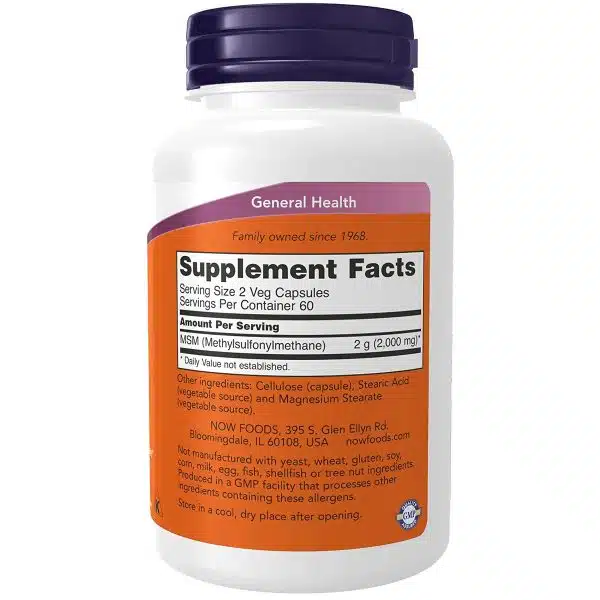 NOW Foods MSM 1000 mg 120 capsules 2