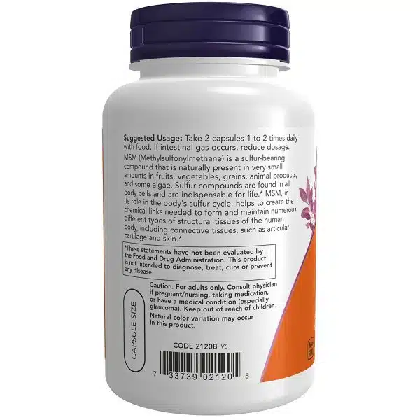 NOW Foods MSM 1000 mg 120 capsules 3