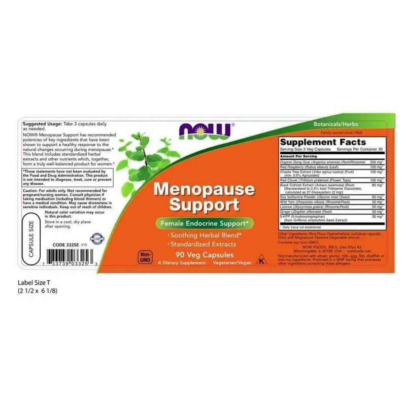 NOW Foods Menopause Support 90 Veg capsules 3