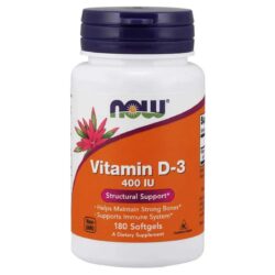 NOW Foods Vitamin D 3 400 IU Pack of 2 180 capsules 3