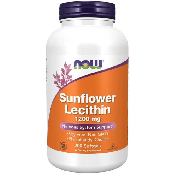 Now Food Sunflower Lecithin 1200 mg 200 capsules