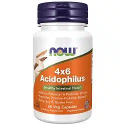 Now Foods 4X6 Acidophilus Healthy Intestinal Flora Capsules 60 capsules 2