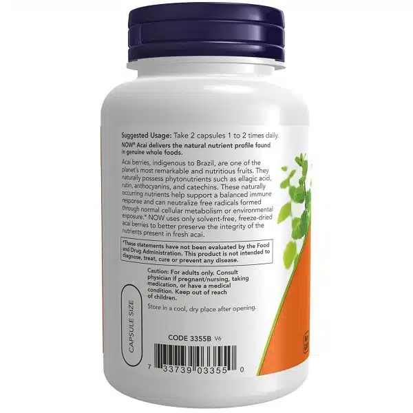 Now Foods Acai 500 Mg Capsules 100 capsules 2