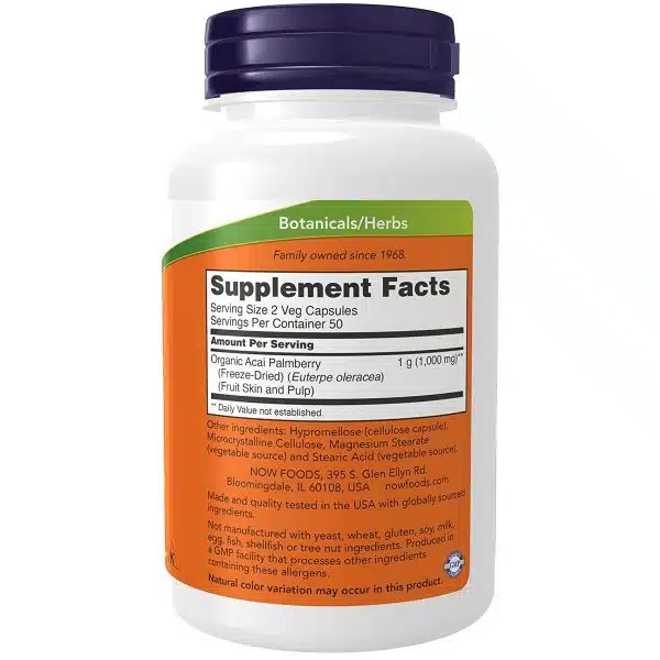 Now Foods Acai 500 Mg Capsules 100 capsules 3