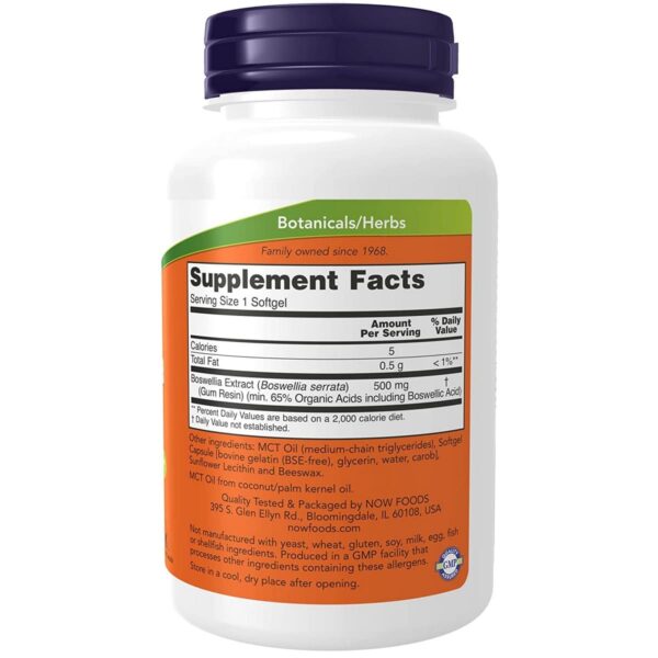 Now Foods Boswellia Extract 500 mg 90 softgels 2