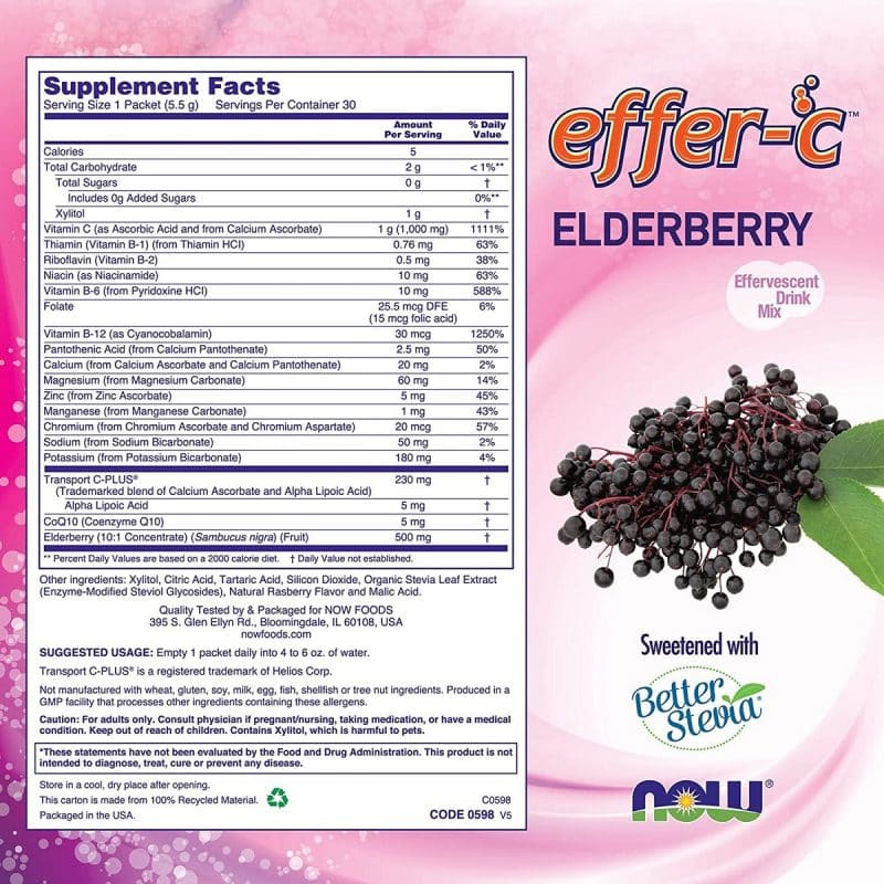 Now Foods Effer C Elderberry 30 packets 3