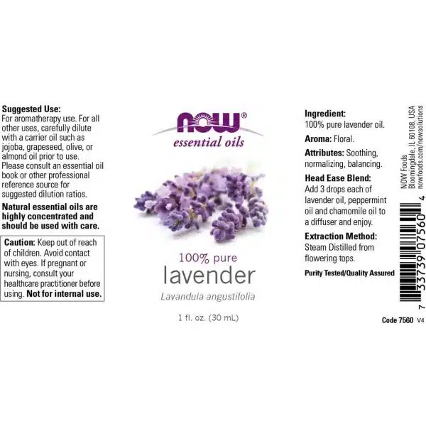 Now Foods Essential Oils Lavender 1 fl oz 30 ml