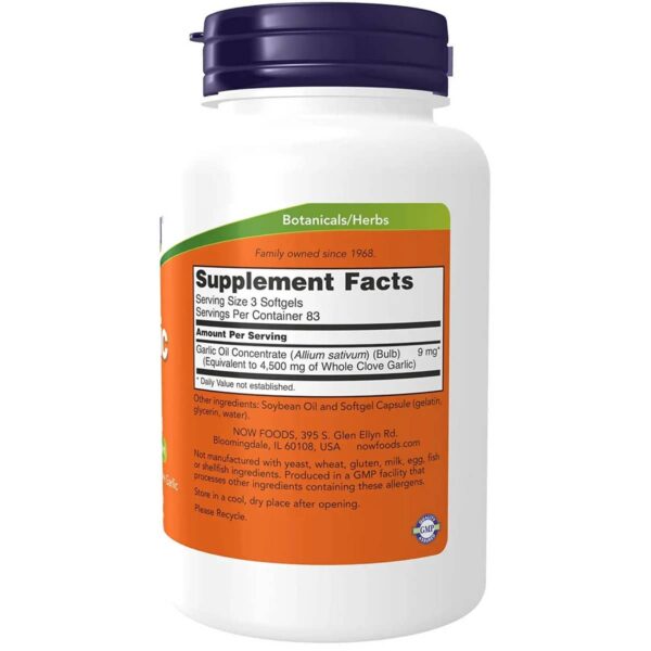 Now Foods Garlic Oil 1500 mg 250 capsules 3