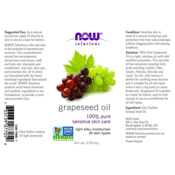 Now Foods Grapeseed Oil 118 ml 2