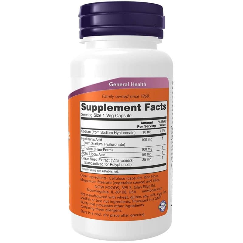 Now Foods Hyaluronic Acid 100 mg 60 capsules
