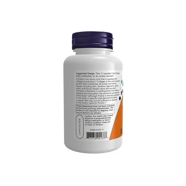Now Foods L Proline 500 mg 120 capsules 2