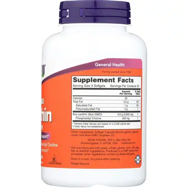Now Foods Lecithin 1200mg 100 capsules 2
