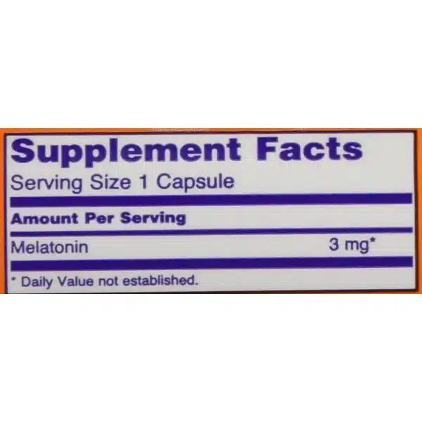 Now Foods Melatonin 3mg Healthy Sleep Cycle 60 Capsules 3