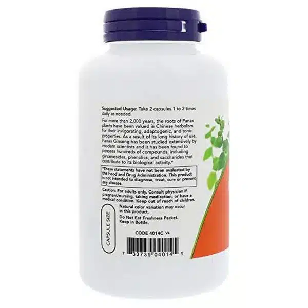 Now Foods Panax Ginseng 500mg 250 capsules 3