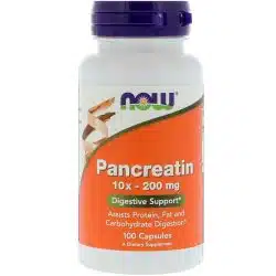 Now Foods Pancreatin 10X 200 mg 100 Capsules 2