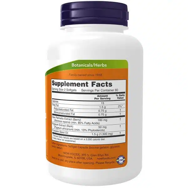 Now Foods Pygeum Saw Palmetto 120 capsules 3