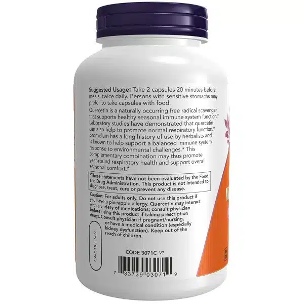 Now Foods Quercetin with Bromelain Veg Capsules 240 capsules 3