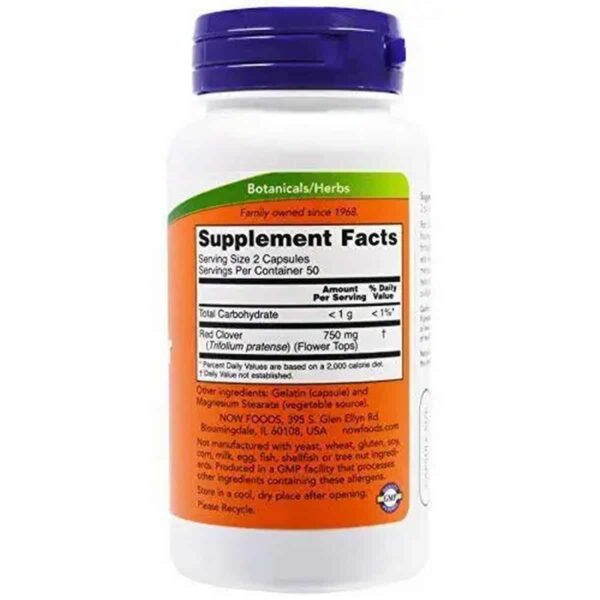 Now Foods Red Clover 375 Mg 100 Capsules